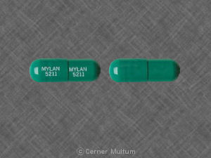 Green Capsule pill with imprint MYLAN;5211 — Omeprazole Omeprazole 10 mg; (view 2)