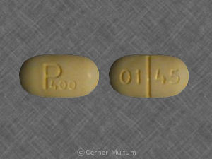 Yellow Oval pill with imprint P400;01;45 — Pacerone Amiodarone hydrochloride 400 mg; (view 2)
