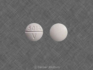 White Round pill with imprint 5014;V — Phenobarbital Phenobarbital 97.2 mg; (view 2)