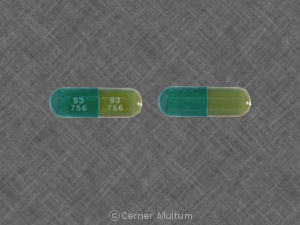 Green;green Capsule pill with imprint 93;756;93;756; — Piroxicam Piroxicam 10 mg; (view 2)