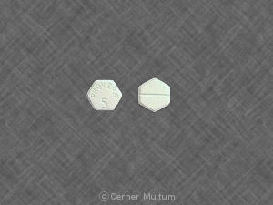 White Hexagon (6 sided) pill with imprint PROVERA;5 — Provera Medroxyprogesterone acetate 5 mg; (view 2)