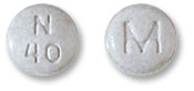 Gray Round pill with imprint M;N;40 — Ropinirole Ropinirole hydrochloride 4 mg; (view 2)