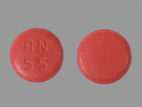 Pink Round pill with imprint AN;55 — Demeclocycline hydrochloride Demeclocycline hydrochloride 300 mg; (view 2)