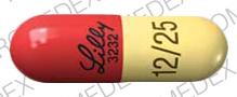 Red;yellow Capsule pill with imprint Lilly;3232;12;25 — Symbyax Olanzapine 12 mg;fluoxetine hydrochloride 25 mg; (view 2)
