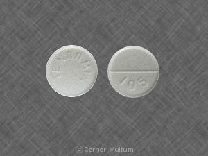 White Round pill with imprint Tenormin;105 — Tenormin Atenolol 50 mg; (view 2)