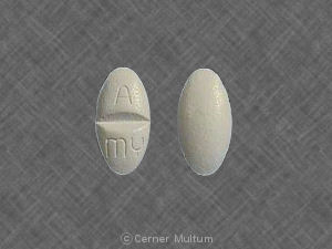 White Oval pill with imprint A;my — Toprol Metoprolol succinate 200 mg; (view 2)