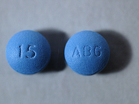 Blue Round pill with imprint ABG;15 — Morphine sulfate Morphine sulfate 15 mg; (view 2)