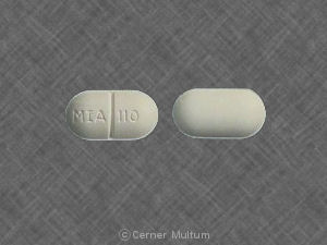 White Oval pill with imprint MIA;110 — Acetaminophen, butalbital and caffeine 325 mg / 50 mg / 40 mg (view 3)
