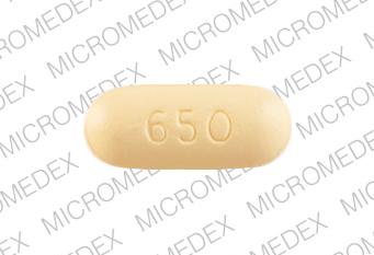 Yellow Oblong pill with imprint O;M;650 — Acetaminophen and tramadol hydrochloride 325 mg / 37.5 mg (view 2)